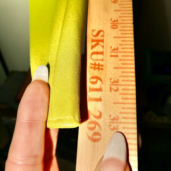 Stunning Lime Green Beaded Rhinestone Wide Pantsuit Size 40 M/L Grinch Christmas - Picture 8 of 11